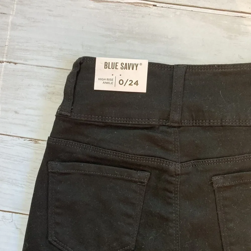 💕1x HOST PICK💕 Blue Savvy Denim High-Rise Ankle Jeans Pants Size 0/24 - Picture 9 of 9